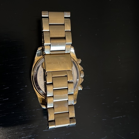 Michael Kors Watch, Gold w/ crystals, Gold face.
